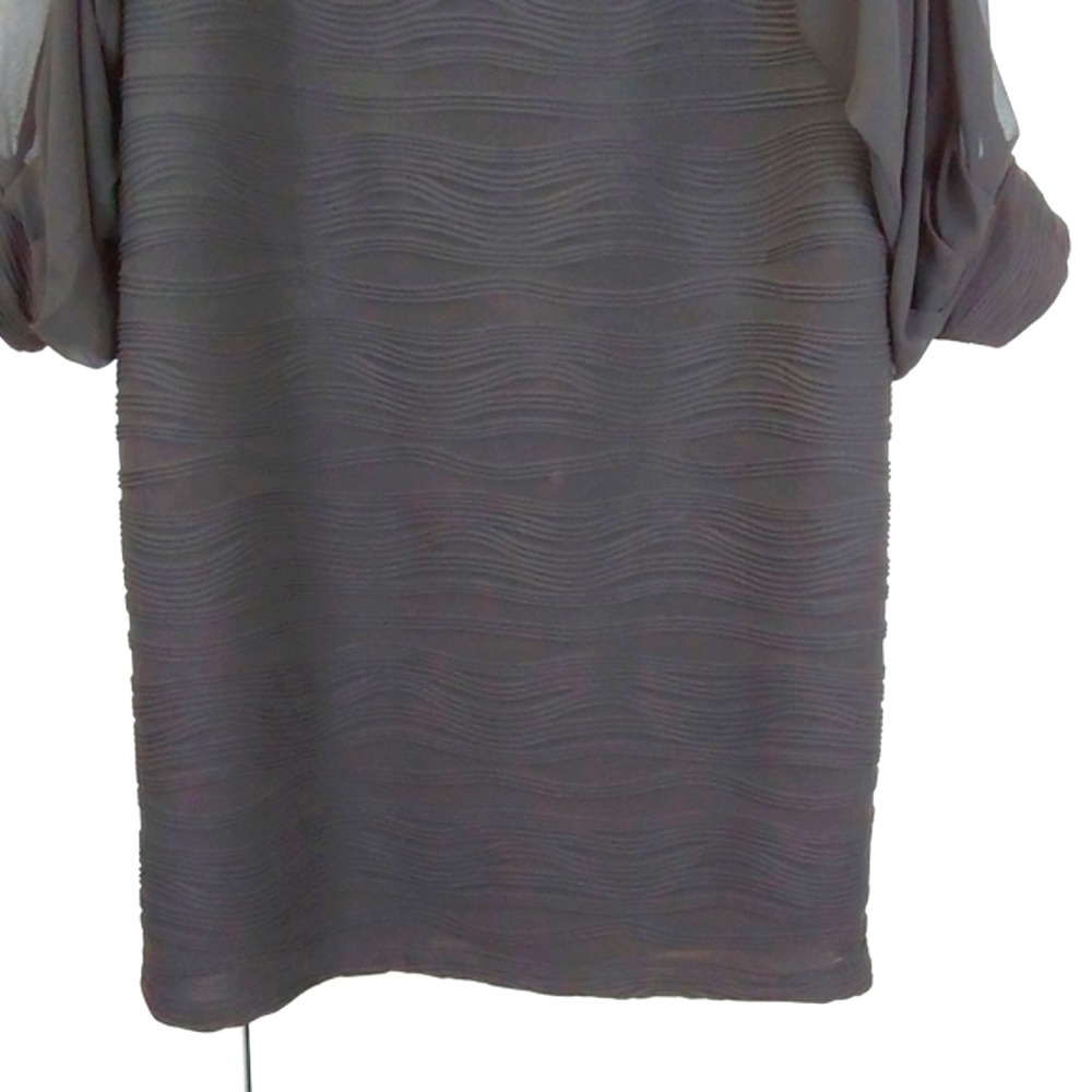Julian Taylor| Womens Black Flowy Sheer Sleeves Dress Minimal Elegant Sz.16W - Picture 3 of 9